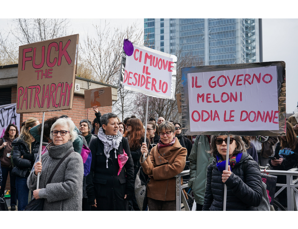 Presidio di Non Una di Meno contro il ddl Bongiorno a Torino