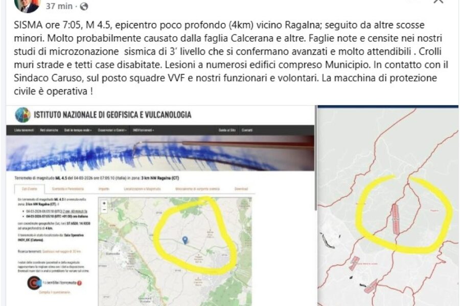 Cocina: 'Crollati muri di strade e tetti di case disabitate'