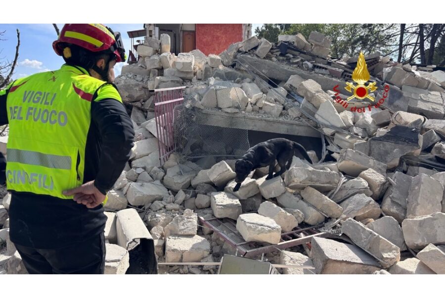 In contrada Papalione l'intervento dei Vigili del fuoco