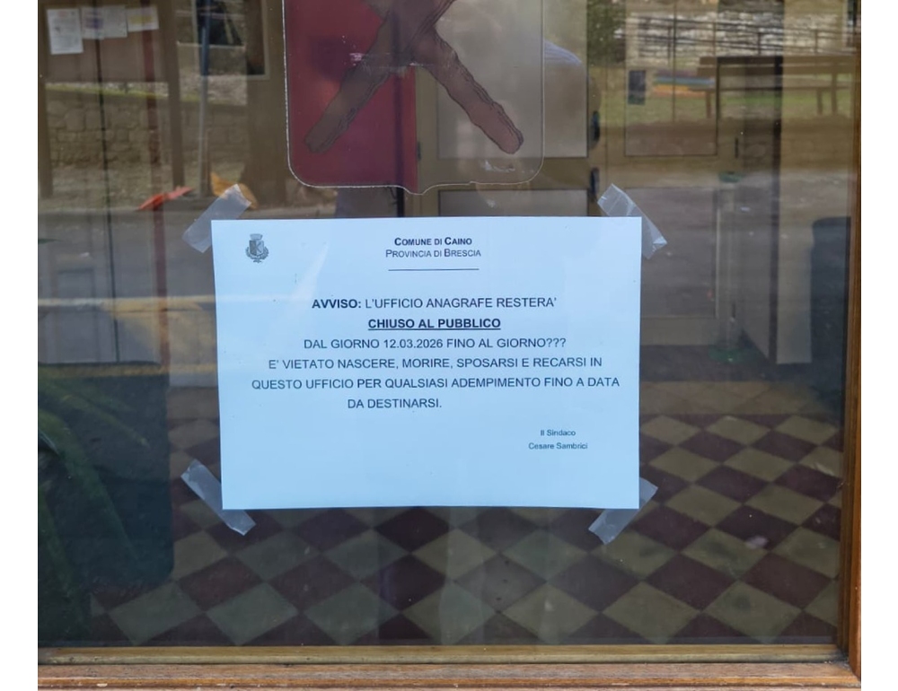 ‘Vietato nascere, morire e sposarsi’, chiude ufficio anagrafe nel Bresciano