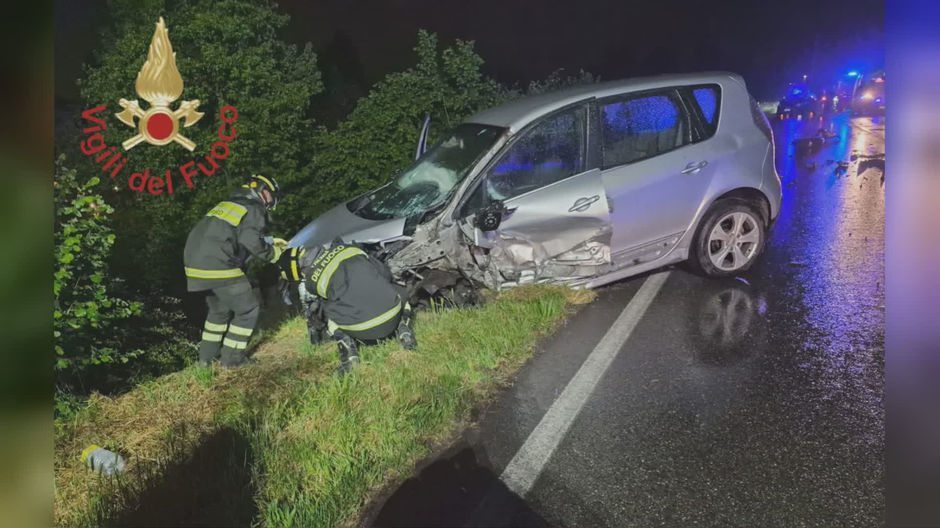Incidente  nella notte a Carimate, due feriti