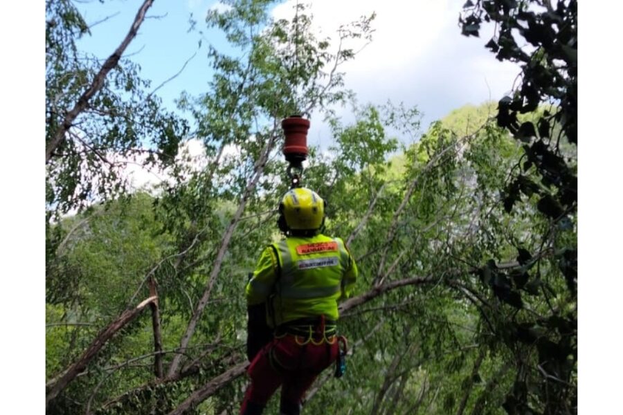 Soccorsi difficili per zona impervia