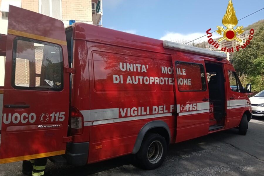 Sul posto i vigili del fuoco
