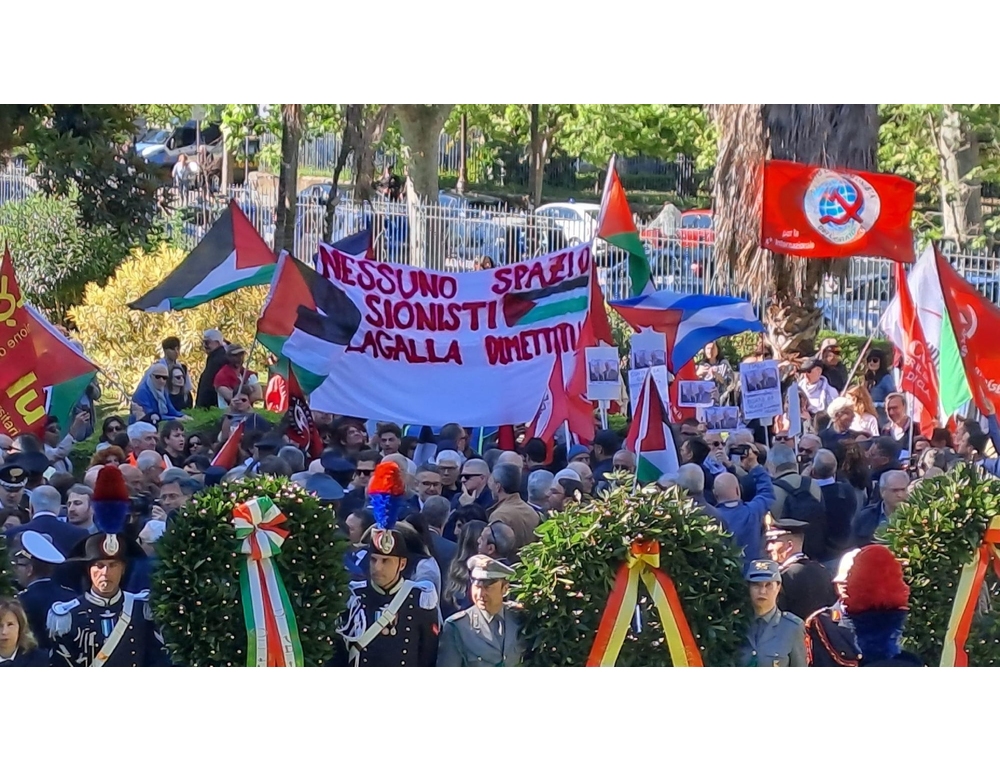 ‘Fuori Lagalla e sionisti dal 25 aprile’, sindaco contestato a Palermo