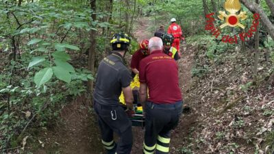 Incidente nei boschi di Binago, ciclista ferito a una spalla
