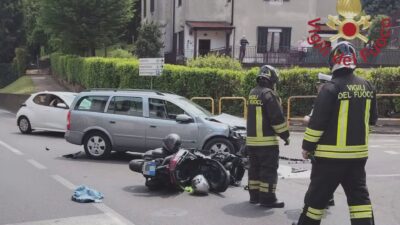 Cermenate, scontro con un’auto, ferito un motociclista di 29 anni