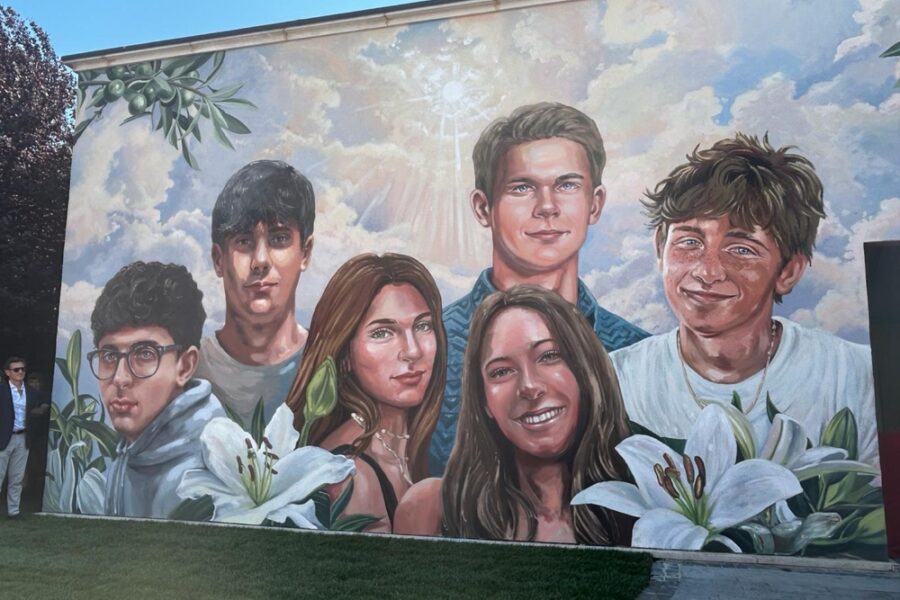 Anche un murales nel luogo che ospita malati di Alzheimer e Parkinson
