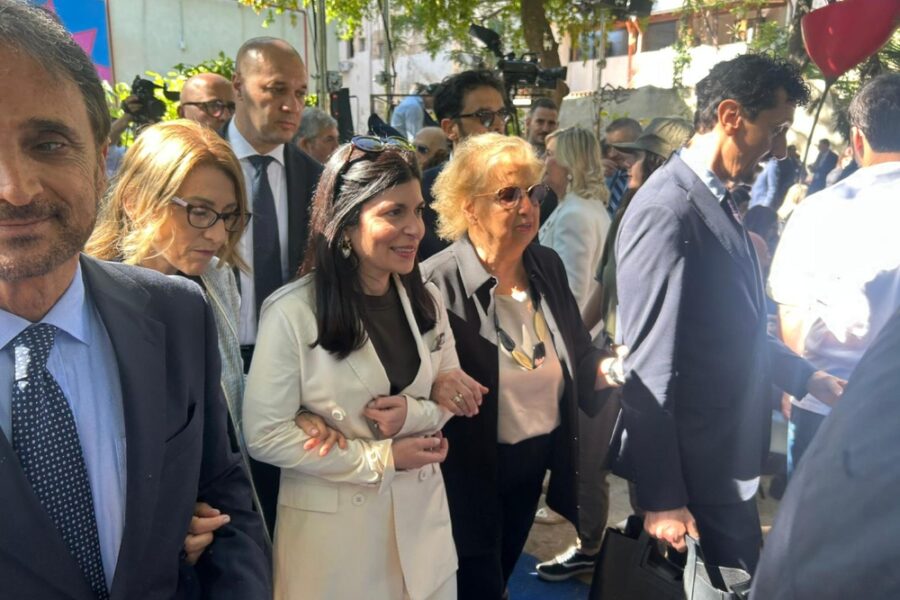 La presidente è arrivata a palazzo Jung a braccetto con Lucia Borsellino e Maria Falcone