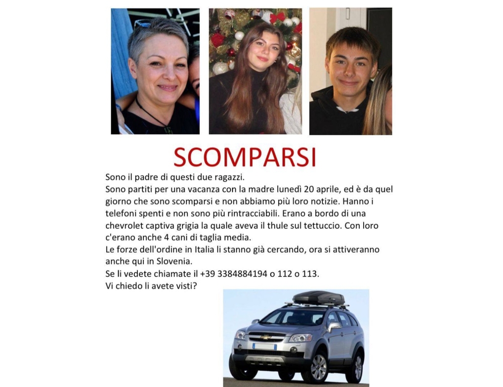 Donna con figli scomparsa in Friuli, l’ex marito ‘forse allontanati con qualcuno’