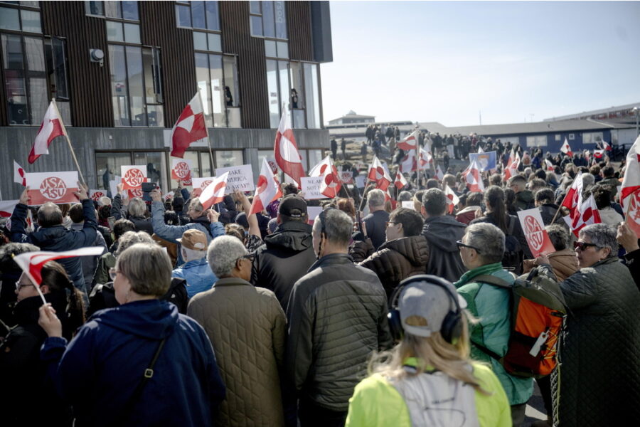 Manifestazione in occasione del termine della visita dell'inviato di Trump