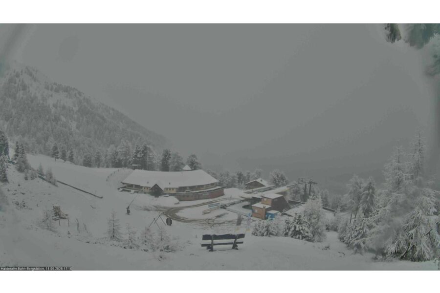 Paesaggio innevato a 1.800 e appena un grado a Solda