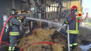 Fieno in fiamme in un cascinale ad Appiano Gentile, salvi gli animali
