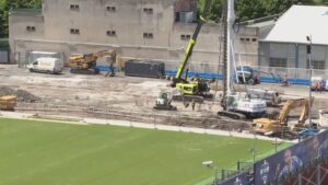 Opere allo stadio, curva simile a quella di Bergamo. I lavori visibili da Monumento ai Caduti