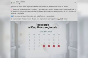 Asst Lariana, prenotazioni sospese. Lo stop per l’attivazione del Cup unico regionale