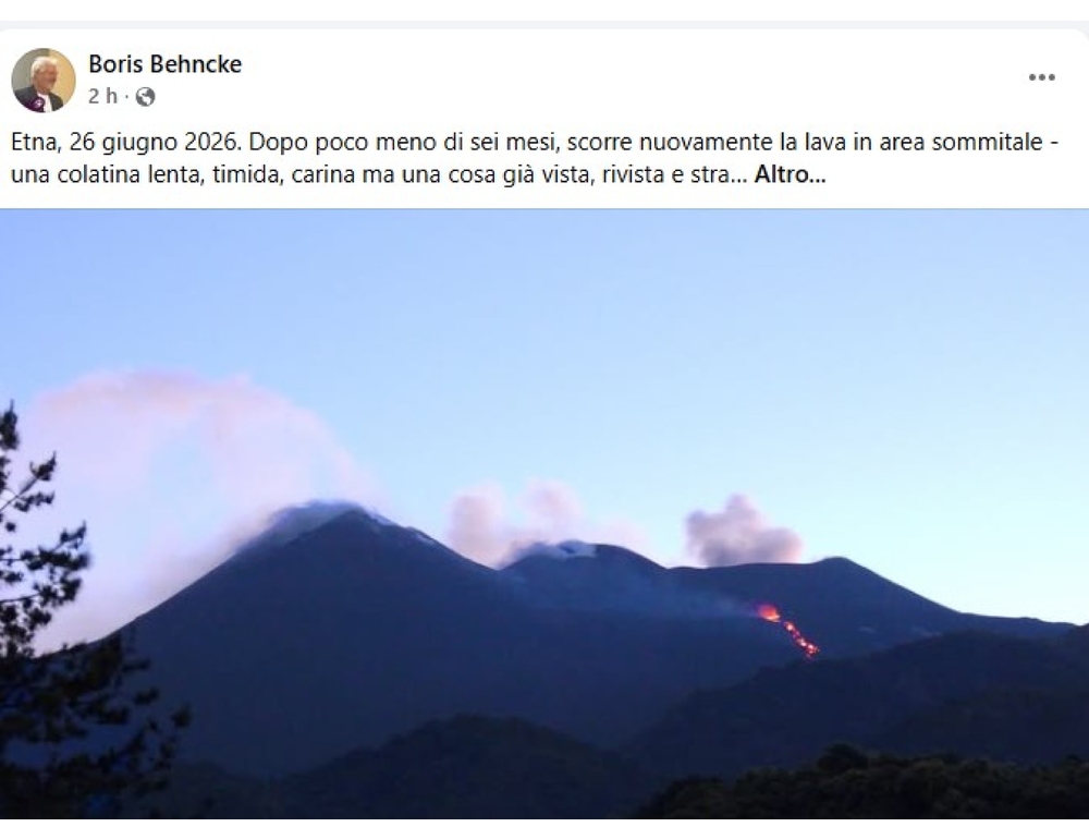 Behncke (Ignv), sull’Etna una ‘eruzioncina’, non preoccupa