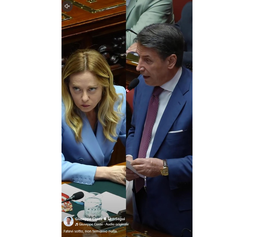Lite social Meloni-Conte, il leader M5s la sfida a confronto