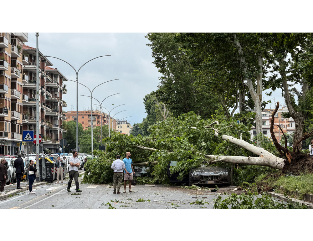 Maltempo: tromba d’aria a Roma, alberi caduti e traffico in tilt