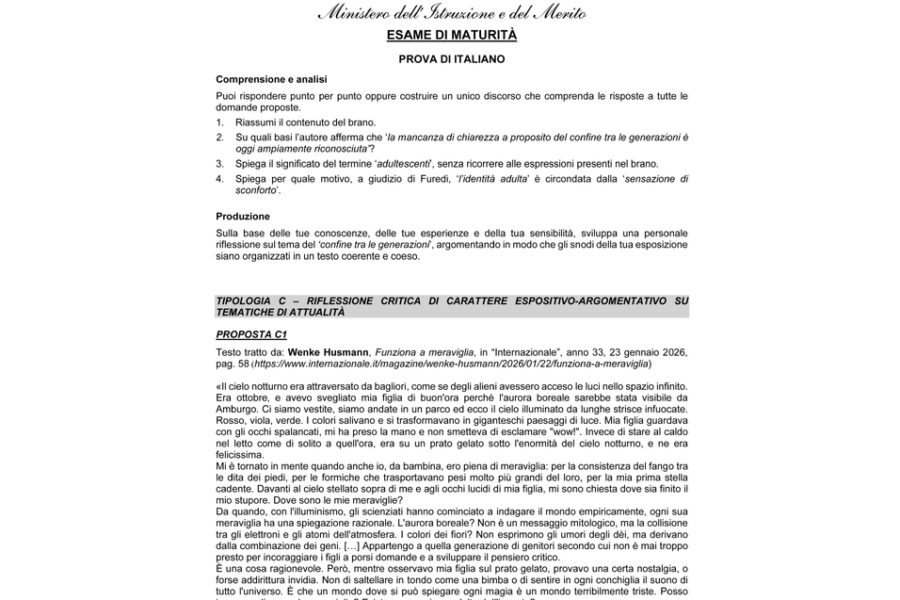 Subito dopo il brano tratto dal saggio di Frank Furedi scelto da oltre il 20%