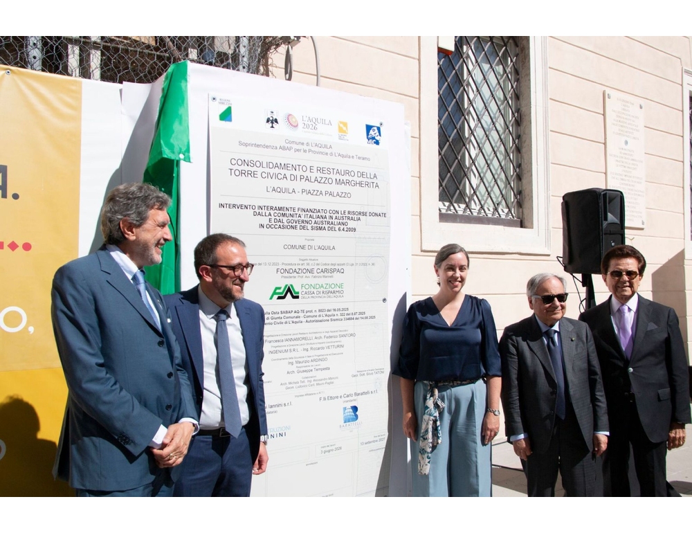 Sisma, al via il restauro della Torre Civica all’Aquila