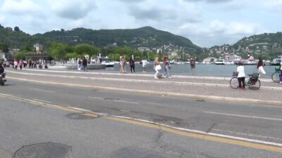 asfalto dissestato lungolago di Como