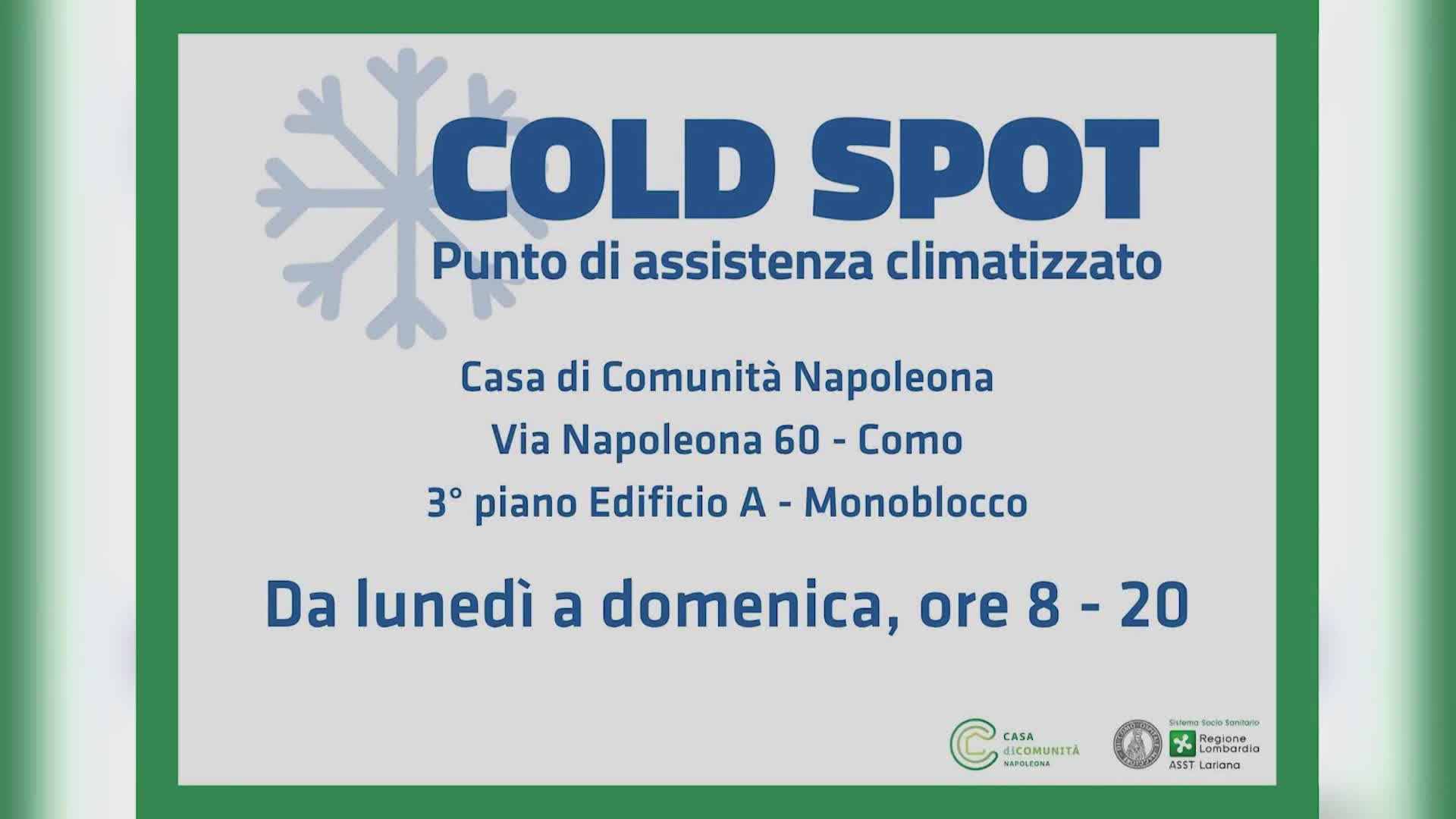 Caldo, Cold Spot attivo da domani alla Casa di Comunità Napoleona