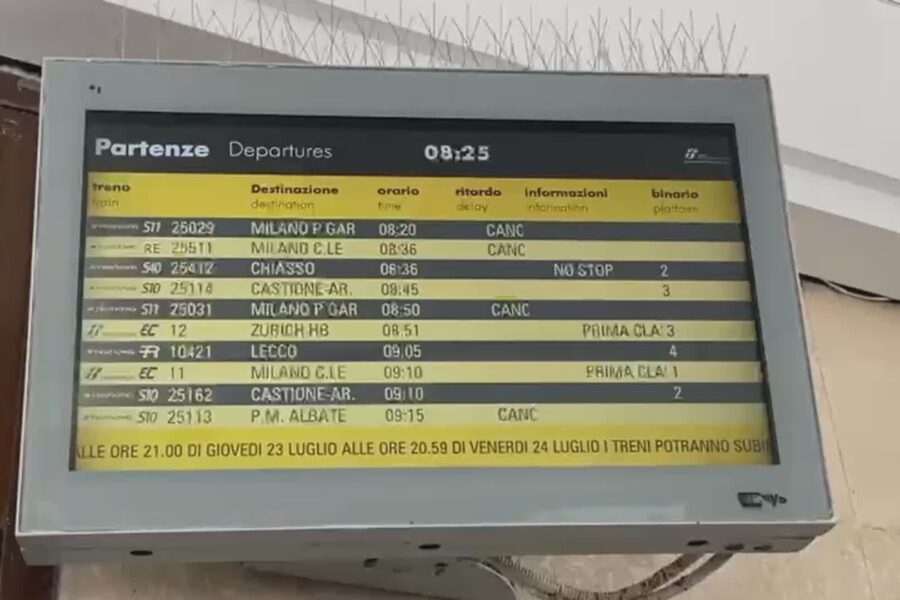 13624 Sciopero dei treni disagi per i viaggiatori. Fasce di garanzia dalle 6 alle 9 e dalle 18 alle 21 1784879032