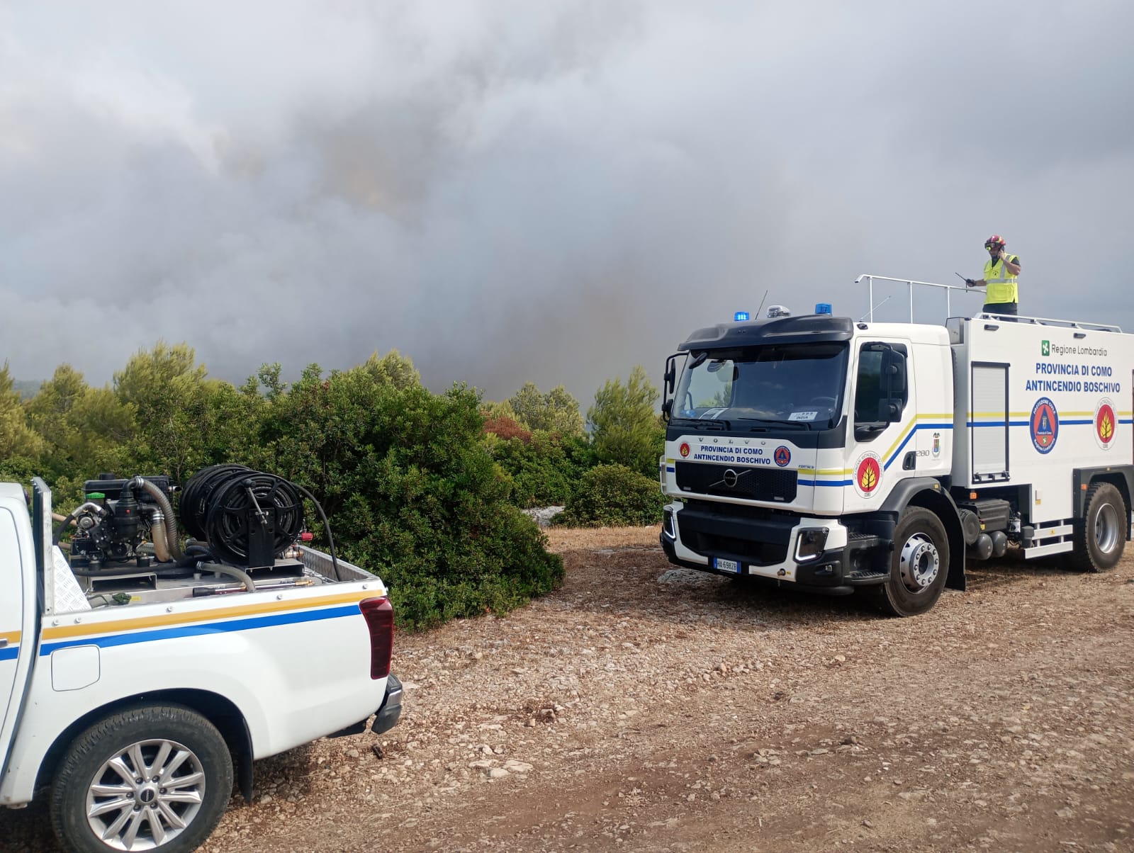 80 volontari comaschi in Puglia per spegnere gli incendi