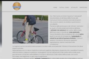 Bici in centro vietate, Civitas: “Ordinanza annullabile, ci sono errori e omissioni”