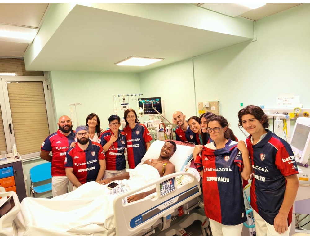 Attaccante Cagliari Trepy fuori da Terapia intensiva, ora in Pneumologia