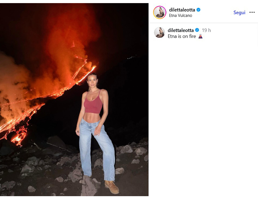 Diletta Leotta ed ‘Etna is on fire’, polemiche su scatti social