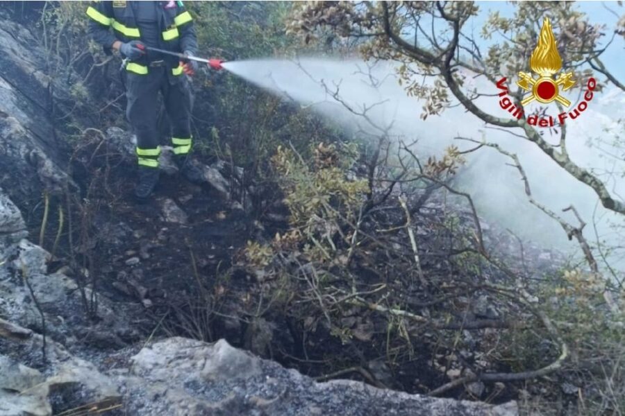 Tante squadre dei Vigili del fuoco al lavoro