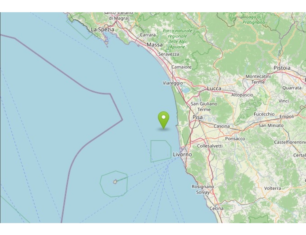 Terremoto, scossa 3.7 al largo della costa settentrionale della Toscana