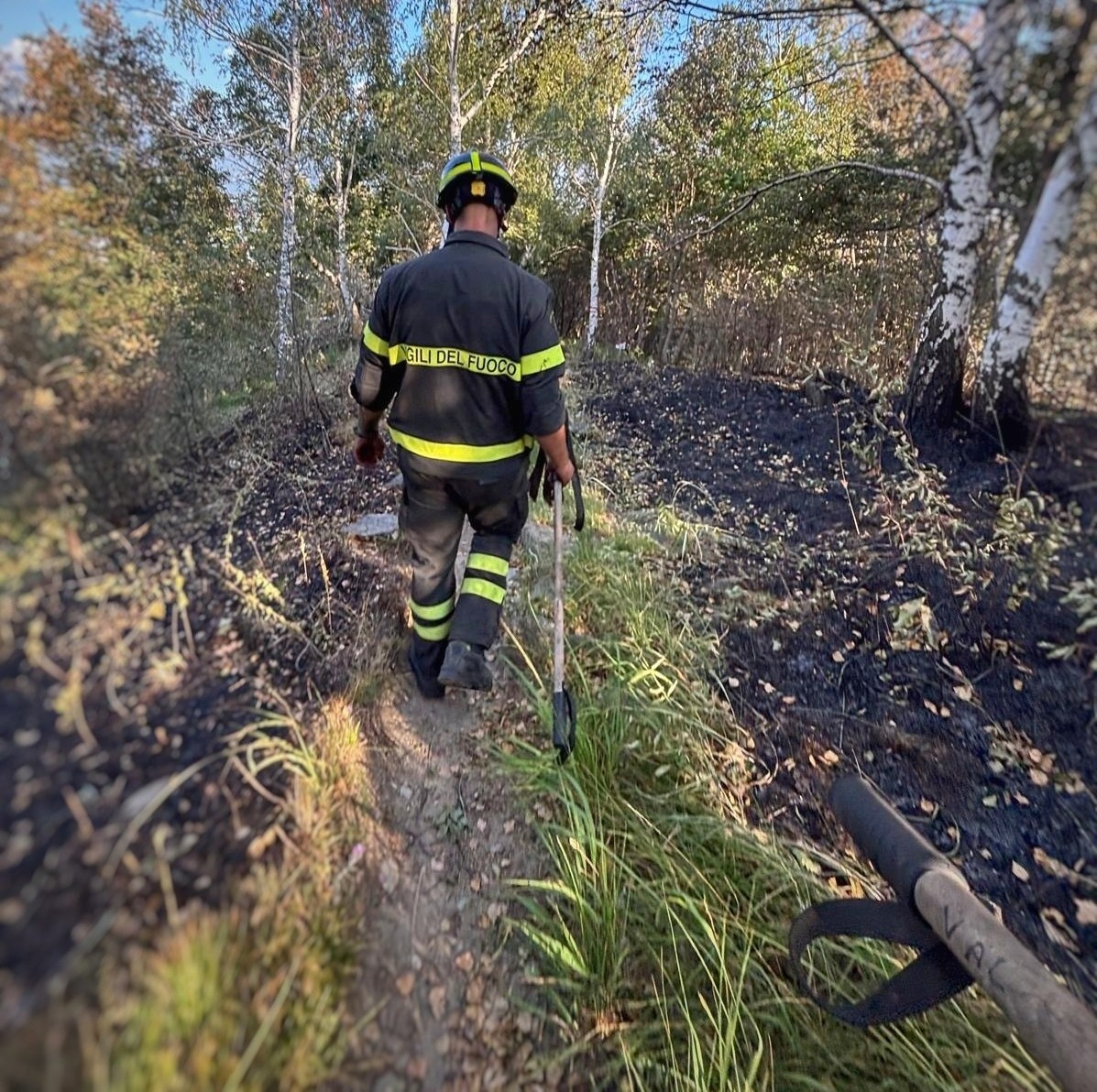 Monte Moregallo, controllo e bonifica da parte dei vigili del fuoco