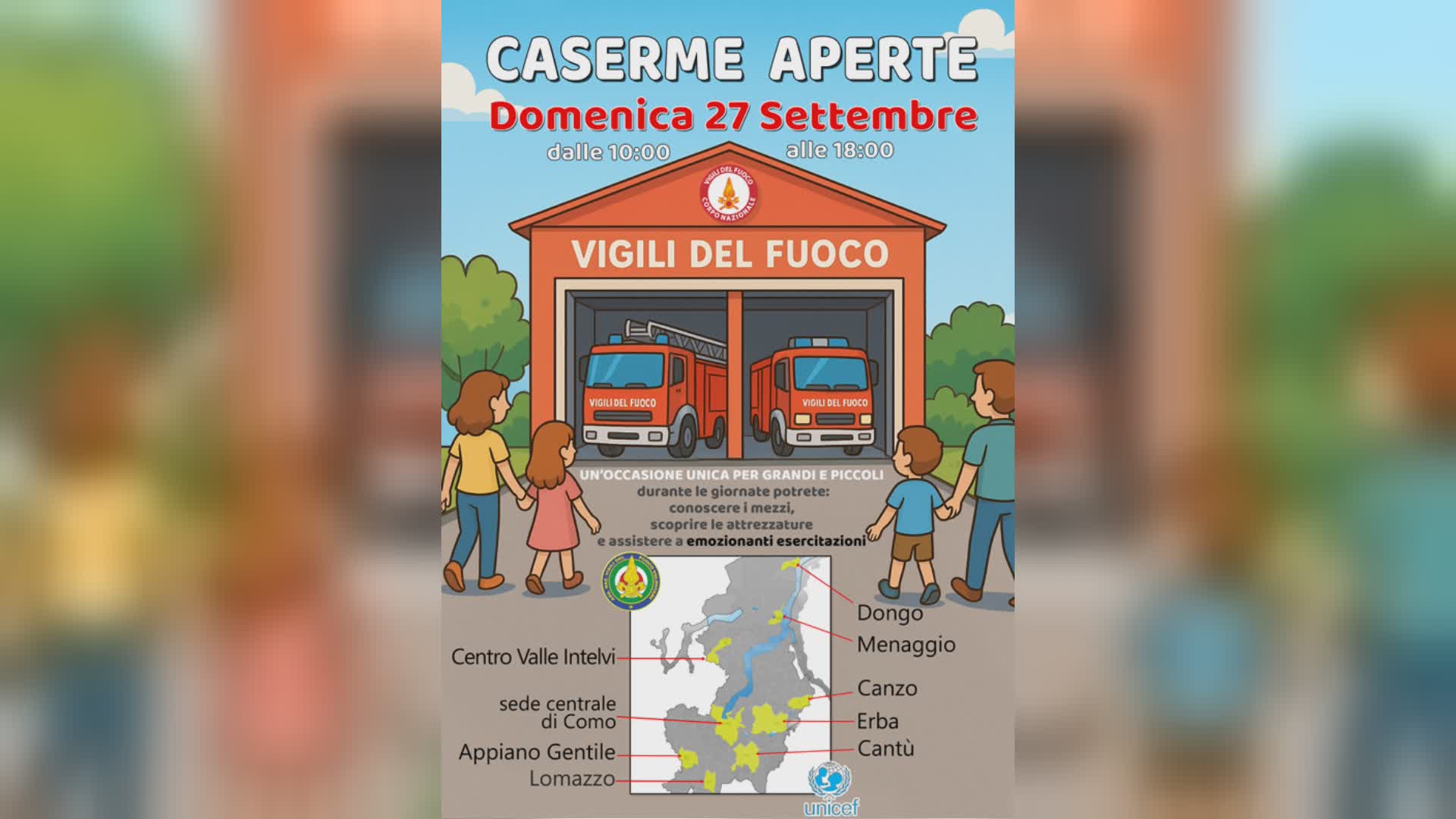 Domenica 27 settembre torna “Caserme Aperte 2026”, i vigili del fuoco incontrano i cittadini