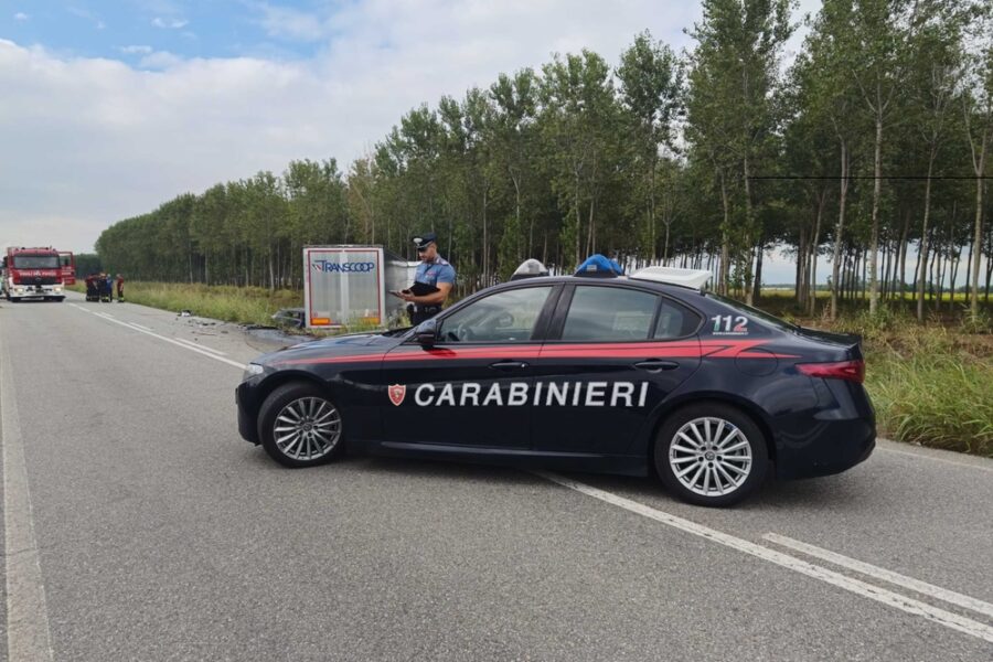 L'incidente stradale vicino a Sant'Angelo Lomellina