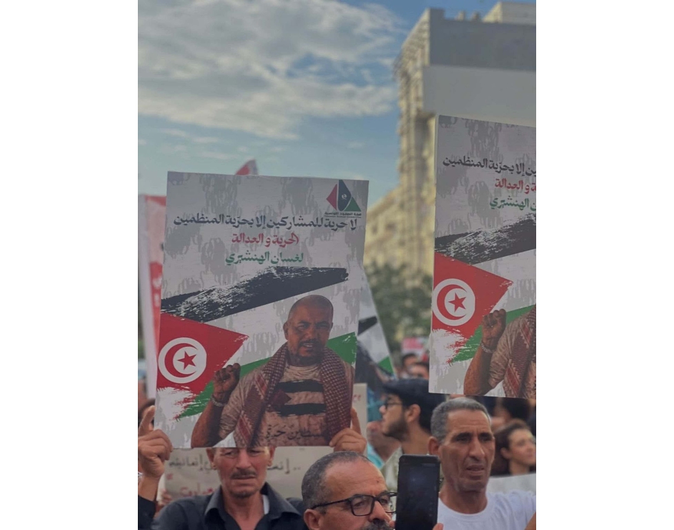 Corteo a Tunisi per la liberazione dei quattro attivisti della Flotilla Soumoud