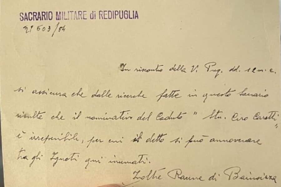 Verità scoperta alla vigilia del rientro a Redipuglia di 32 Caduti dalla Slovenia