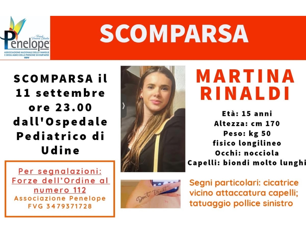 Ritrovata stasera a Udine la ragazzina scomparsa lo scorso 11 settembre