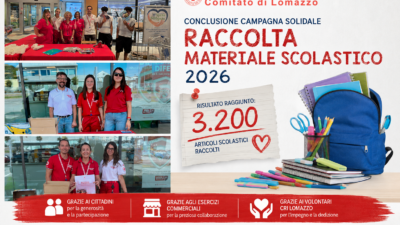 Campagna Solidale della Croce Rossa di Lomazzo: raccolti 3.200 articoli scolastici