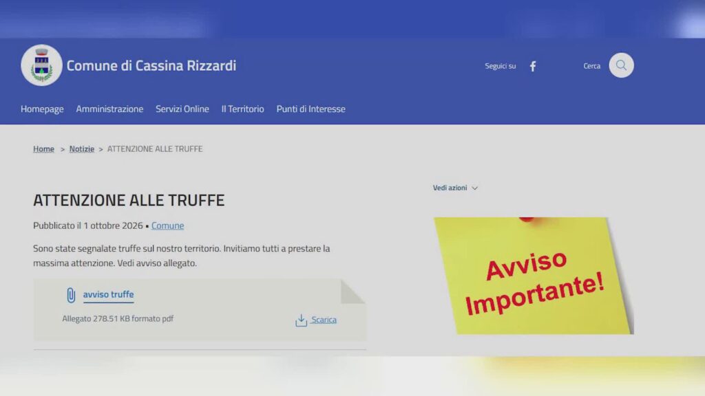 Cassina Rizzardi, finto carabiniere truffa donna di 89 anni. L'allerta del sindaco ai cittadini