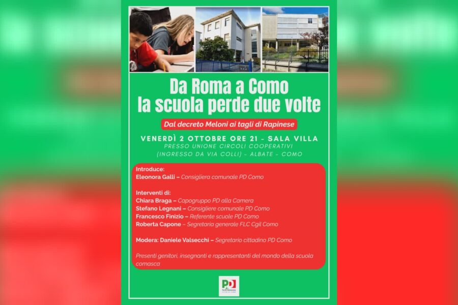 17126 Scuola il Pd apre il confronto a Como incontro stasera ad Albate 1790935105