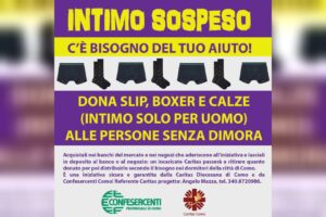 Torna “Intimo sospeso”, Caritas e Confesercenti raccolgono biancheria per i senza dimora di Como