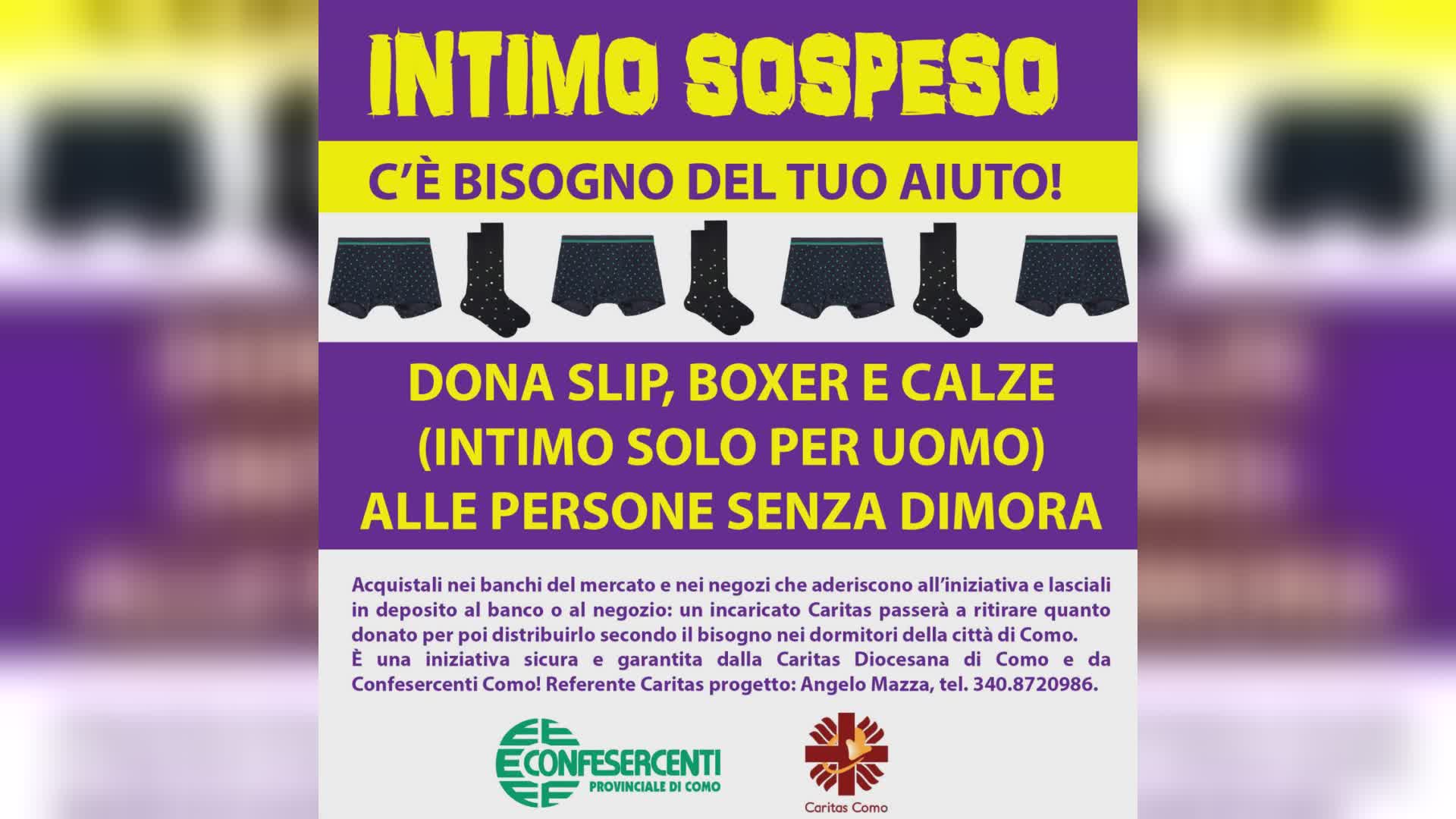Torna “Intimo sospeso”, Caritas e Confesercenti raccolgono biancheria per i senza dimora di Como