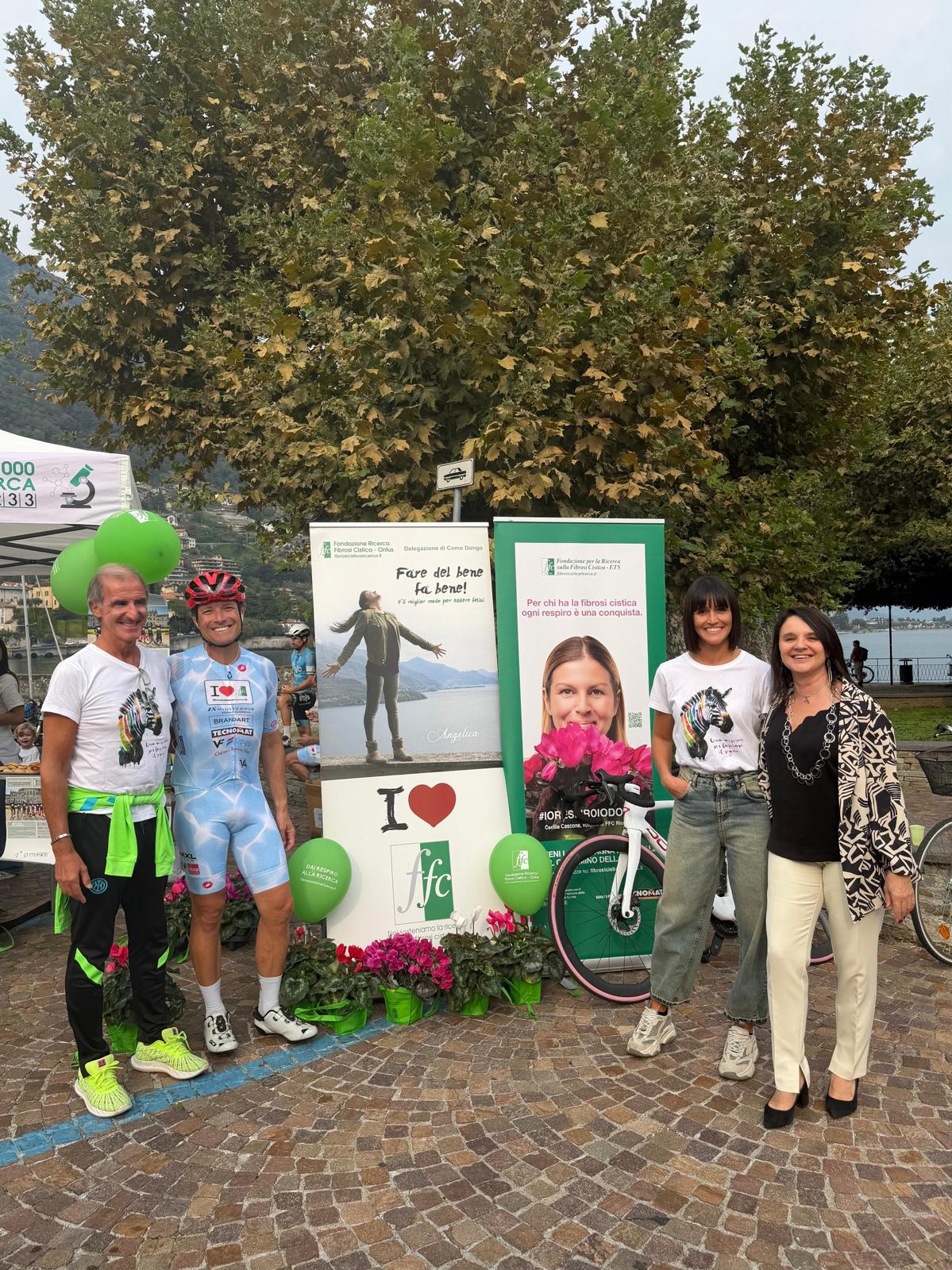 Fibrosi cistica, la tappa del Bike Tour a Gravedona. Spelzini: “Sosteniamo la ricerca nel ricordo di Angelica”