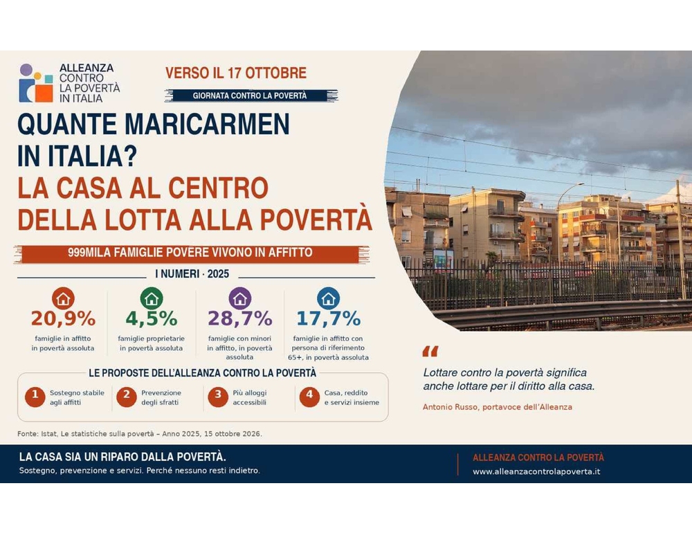 Alleanza contro la povertà, fragilità economica e abitativa sono legate