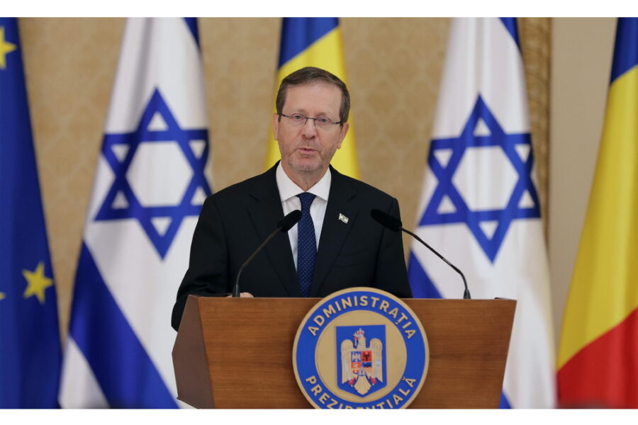 Presidente di Israele alla cerimonia sul Monte Herzl a Gerusalemme