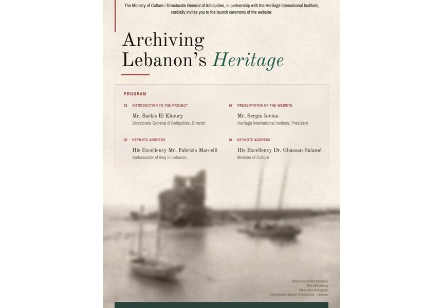 Cerimonia a Beirut dell'iniziativa promossa dall'Heritage International Institute